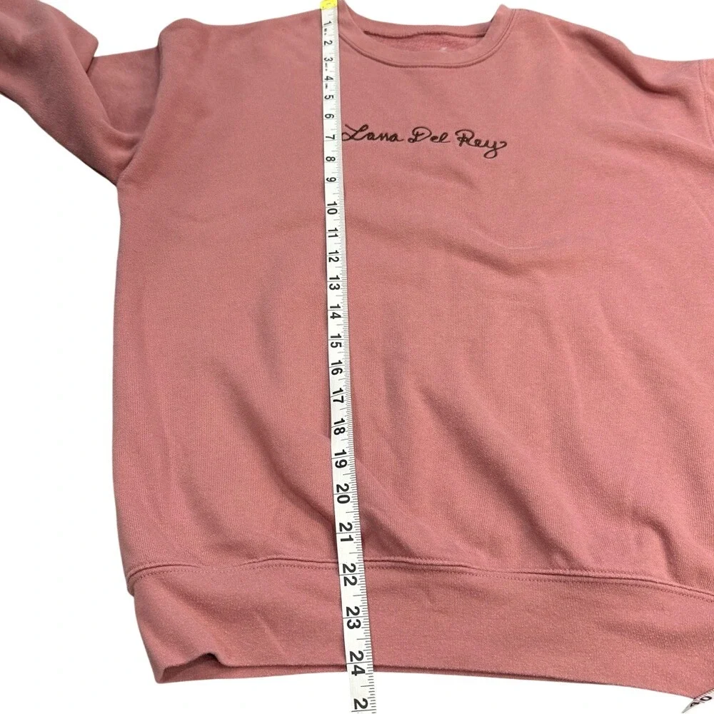 Lana Del Rey Pink Rose Crewneck Sweatshirt Embroidered Logo‎ Small